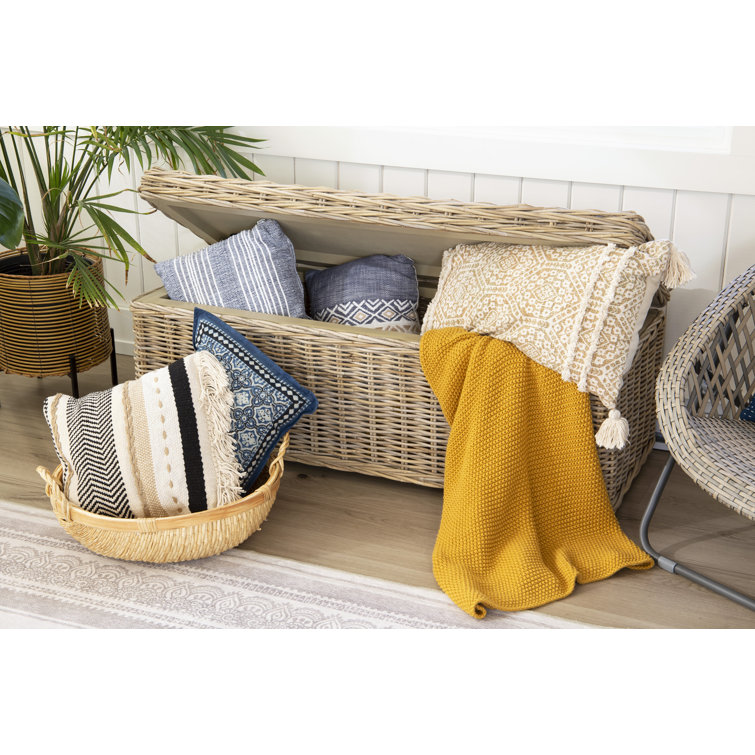 Bay Isle Home Tevis Wicker Flip Top Storage Bench Wayfair Canada